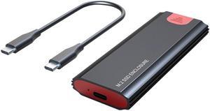 Dual Protocol M2 Ssd Case M.2 To USB Type C Hard Drive Enclosure Mobile Hard Disk Box 2tb for Nvme Pcie Ngff Sata M/b Key Ssd(Black C-C Cable)