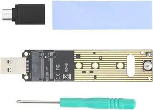 NVMe to USB Adapter RTL9210 Chip M.2 PCIe M Key HDD Case with USB Cable Pouch New SSD to to USB 3.1 Type A Reader(with Adapter)