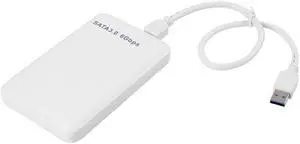 SSD Case 2.5inch SATA to USB 3.0 Hard Drive Enclosure for SSD Disk HDD Box Case Support UASP HD External Hard Disk cover (White)