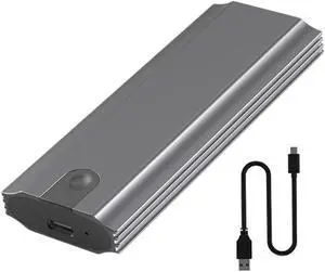 M.2 SSD Enclosure SATA3.0 6Gbps NVMe/NGFF Mobile HDD Case Heat Dissipation Compatible with 2230 2242 2260 2280 SSD Plug and Play(SATA C-A Grey)
