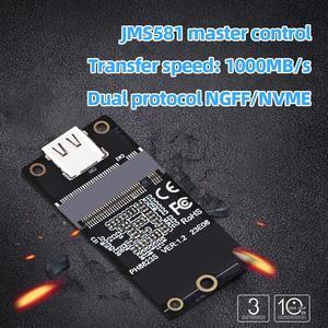 M.2 NVME SSD Converter Gen2 10Gbps Solid State Drive Adapter Card Type-C USB3.1 Conversion Card Support SSD 2230 2242 2260 2280