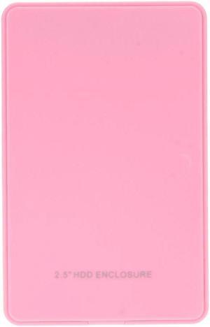 2.5in USB 2.0 SATA Hd Box HDD Hard Drive External Enclosure Case With USB "Y" cable For windows XP/Vista/Win7/Win8/Win10 Mac OS(Pink)
