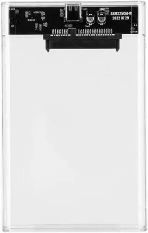 2.5inch Hard Drive Enclosure SATA To USB3.1 8TB External Hard Drive Enclosure USB3.0 To Type-C Transparent for Notebook Computer(Transparent)