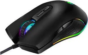3200 DPI USB Gaming Mouse Computer Wried Optical Mice for PC Gamer RGB 4 Backlight Breathing LED, Black USB Model