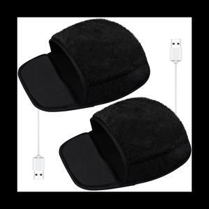 Heated Mouse Pad USB Heating Mouse Mats Winter Hand Warm Mousepad for Computer Laptop Mice Pads Accessories 2Pcs Black