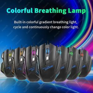 Gaming Esports Mouse 3200 DPI 7 Keys Game Mouse RGB Light Ergonomic Wired Game Mouse For Computer PC Laptop Accessories Mice(Black 01)