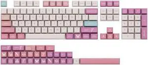 133PCS Mechanical Keyboard Keycaps XDA PBT Dye Sublimation Keycap Pink Cloud