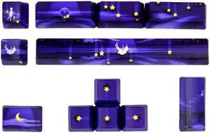 Purple for sky Stars Keycaps PBT Sublimation for Mechanical Keyboard Enter Space