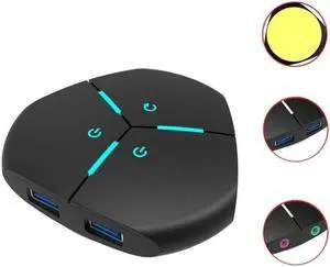 Desktop Computer Power Switch for Office Hotel Home Cafe Double Keys Switch(Switch with USB and)