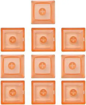 Crystal Keycaps PBT Backlit Keycaps w/ Transparent Layer for Mechanical Keyboard(Transparent Orange)