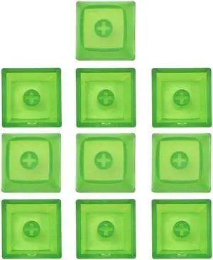 Crystal Keycaps PBT Backlit Keycaps w/ Transparent Layer for Mechanical Keyboard(Transparent Green)