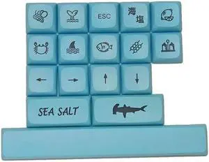 Honey Milk Keycap PBT Standard Dye Sublimation Process Keycap 17Keys XDA Profile 6.25U Space for Mechanical Keyboard(Blue)