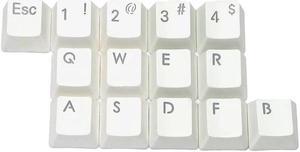 OEM Doubleshot Injection Backlight PBT Keycap for Mechanical Keyboard 14 Keys(White)