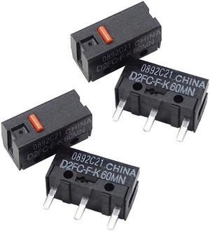 4Pcs Mouse Microswitch Red Dot Mouse Micro Switch D2FC-F-K 60M 0.74N 3Pins