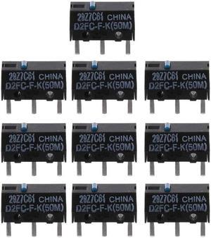 10Pcs Mouse Micro Switch Micro Button Blue Dot D2FC-F-K  Switches 50Million D2FC-F 7N(10)