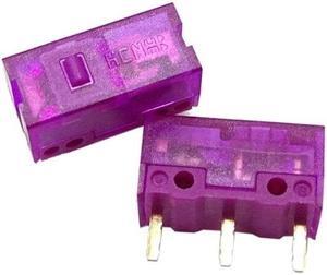 2Pcs Purple  Purple Dot Micro Switch 3 Pin 0.7N 150M Microswitch Micro Button Switches for Gaming Mouse