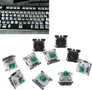 10Pcs/pack Mechanical Keyboard MX 3 Pin Green Switch Transparent Case for Keyboard Cherry MX Compatible