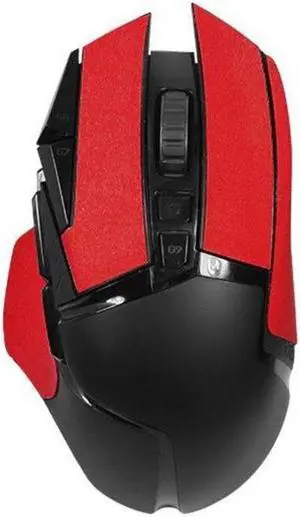 Non-Slip Mouse Skin Grips Skates for  G502 Gaming Mice Side Sticker Pads(Red)