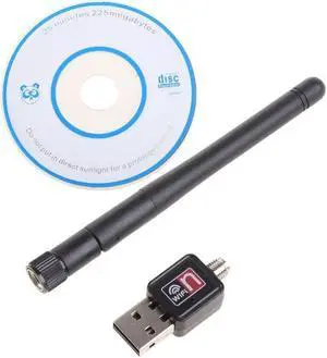 Mini USB Wifi Adapter 150Mbps 2dB 5dB Antenna  Lan Card PC Wi-fi Receiver Dropship(5DB)(Black)