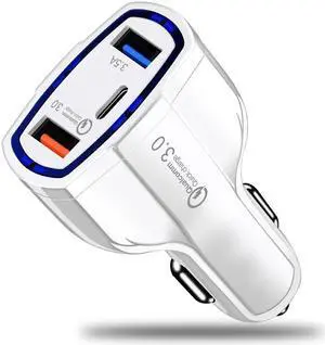QC 3.0 Car Charger double USB Type C Charger Phone Quick charge 3.0 fast charging Suitable for all mobile phones Car Lighter Slot