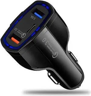 QC 3.0 Car Charger double USB Type C Charger Phone Quick charge 3.0 fast charging Suitable for all mobile phones Car Lighter Slot