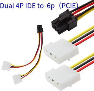 4 Pin M-olex To 6 Pin PCI-E ATX PSU Power Adapter Graphics Video Card Power Converter Adapter Cable Connector Power Cables