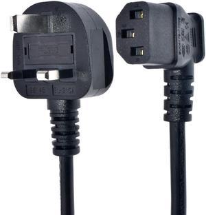 IEC320 C13 Right  Left Angle to UK 3 pins Main plug Extension Power Cable 18M AC Singapore Malaysia Plug Power Cable Lead CordRight Angle