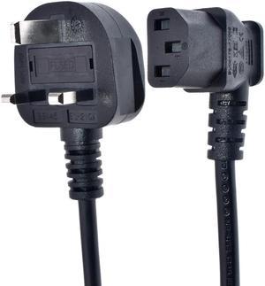 IEC320 C13 Right  Left Angle to UK 3 pins Main plug Extension Power Cable 18M AC Singapore Malaysia Plug Power Cable Lead CordLeft Angle