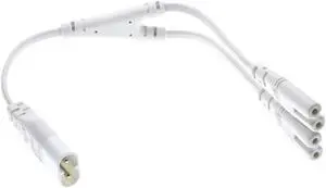 IEC320 C8 to 2xC7 Y Split AC Power Cord, IEC Figure 8 Male to 2 Female 1 in 2 Out AC Power Cable(White 30cm)