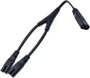 IEC320 C8 to 2xC7 Y Split AC Power Cord, IEC Figure 8 Male to 2 Female 1 in 2 Out AC Power Cable(Black 30cm)