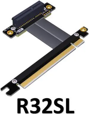 PCIe3.0 x4 x8 Riser Extender for Gigabit Network Card Industrial SSD Pci-e 3.0 x4 to x16 Extension PCI Express Cable(R32SL)(40cm)