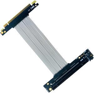 PCIe 4.0 X16 Extension Cable Riser PCI Express 64GB\S GEN4 for 4090 Graphics Card ATX PC Chassis 90° Angle Vertical GPU Adapter(15cm)