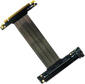 PCIe 4.0 X16 Extension Cable Riser PCI Express 64GB\S GEN4 for 4090 Graphics Card ATX PC Chassis 90° Angle Vertical GPU Adapter(15cm)