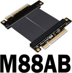 ADT PCI-E 4.0 x1 x8 Adapter Board Male to Male Female to Female Riser Extender Cable 8X PCIe TX-RX Signal Docking Jump GPU Cord(M88AB 4.0)(15cm)
