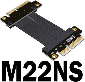 PCI Express 4.0 X4 Extension Cable Gen4 PCIe 4X TX RX PCI-E Signal Docking Exchange 64Gbps High Speed Transfer Riser Adapter(M22NS)(25cm)