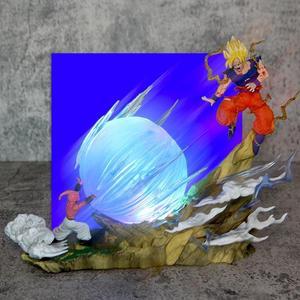 Dragon Ball Figures Buu VS Goku Special Effects Lighting Color Boxed 21CM PVC Action Figures Statue Collection Model Toys Gifts