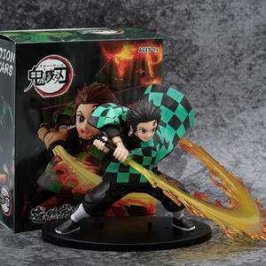 Anime Demon Slayer Figure Tanjirou Nezuko Zenitsu Inosuke Shinobu Giyuu Eat  Rice Balls Kimetsu No Yaiba PVC Action Figurine