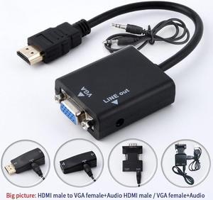 Hdmi Male To Female Vga Computer Player Advertising Settop Box To TV Projector Monitor Adapter