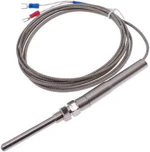 30mm K type thermocouple probe type thermocouple stainless steel probe thermocouple 0~400 temperature sensor (line length 2m)
