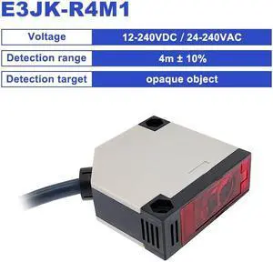 E3JK-R4M1-240vPhotoelectric Switch DC24V AC220V 24V-220V Diffuse Reflection Infrared Switch Diffuse Reflective Sensor(E3JK-R4M1-240v)