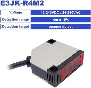 E3JK-R4M2-240V Photoelectric Switch DC24V AC220V 24V-220V Diffuse Reflection Infrared Switch Diffuse Reflective Sensor(E3JK-R4M2-240v)