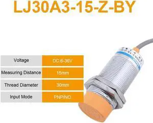M30 10mm 15mm DC6~36V Inductive Proximity Sensor Switch LJ30A3-10(15)-Z/BX/AX/CX/BY/AY/CY/EX/DX 2/3/4-wire PNP/NPN NO NC(LJ30A3  15  Z  BY)
