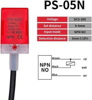 Inductive Proximity Switch Sensor Sn-5mm PNP NPN NO 5-30VDC(PS-05N)