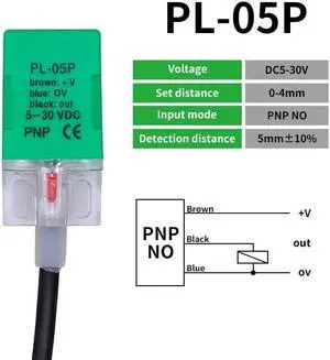 Inductive Proximity Switch Sensor Sn-5mm PNP NPN NO 5-30VDC(PL-05P)