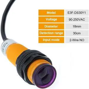 E3F-DS30C4 Proximity Switch Photoelectric sensor switch NPN PNP DC5-36V 30cm Detection Range Adjustable E3F-DS30P1/P2/C2/Y1(E3F-DS30 Y1)