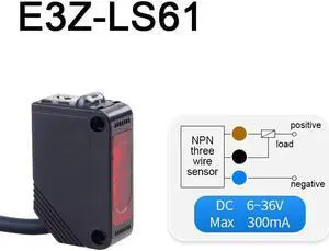 Infrared Photoelectric Switch Sensor Diffuse Reflection DC12V-24V with Bracket(E3Z-LS61)