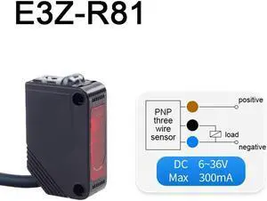 Infrared Photoelectric Switch Sensor Diffuse Reflection DC12V-24V with Bracket(E3Z-R81)