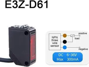 Infrared Photoelectric Switch Sensor Diffuse Reflection DC12V-24V with Bracket(E3Z-D61)