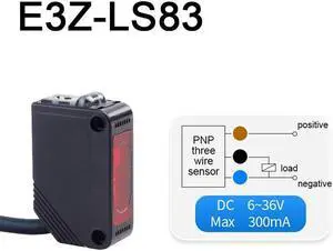 Infrared Photoelectric Switch Sensor Diffuse Reflection DC12V-24V with Bracket(E3Z-LS83)