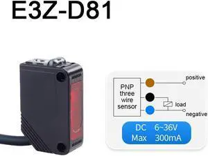 Infrared Photoelectric Switch Sensor Diffuse Reflection DC12V-24V with Bracket(E3Z-D81)